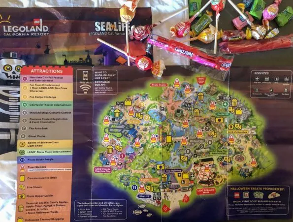 LEGOLAND Brick-or-Treat map and candy