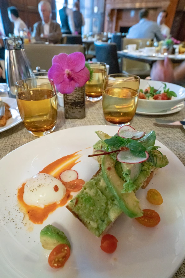 A delicious avocado toast at Villard Restaurant inside Lotte New York Palace