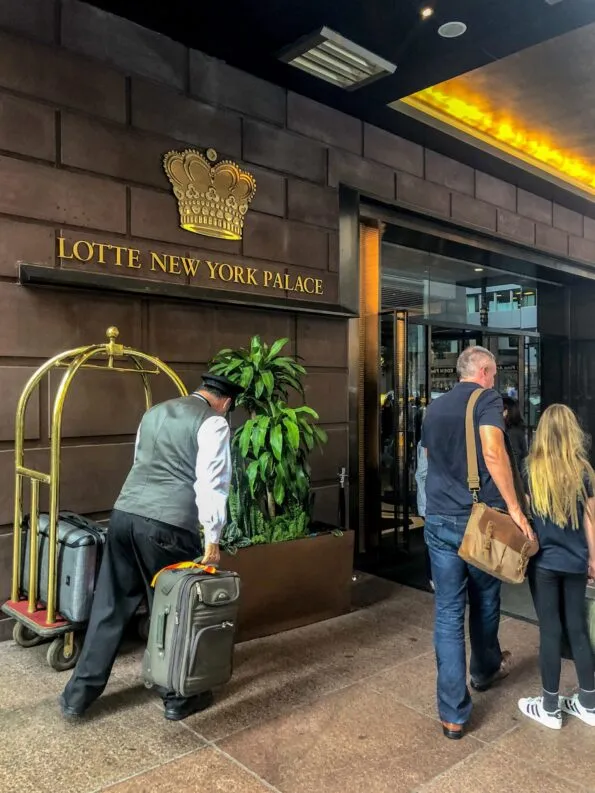 The entrance to The Towers at Lotte New York Palace
