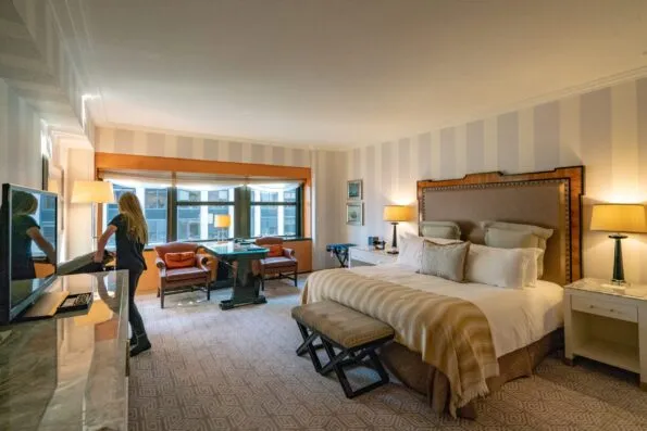 Corner suite bedroom at The Towers at Lotte New York Palace