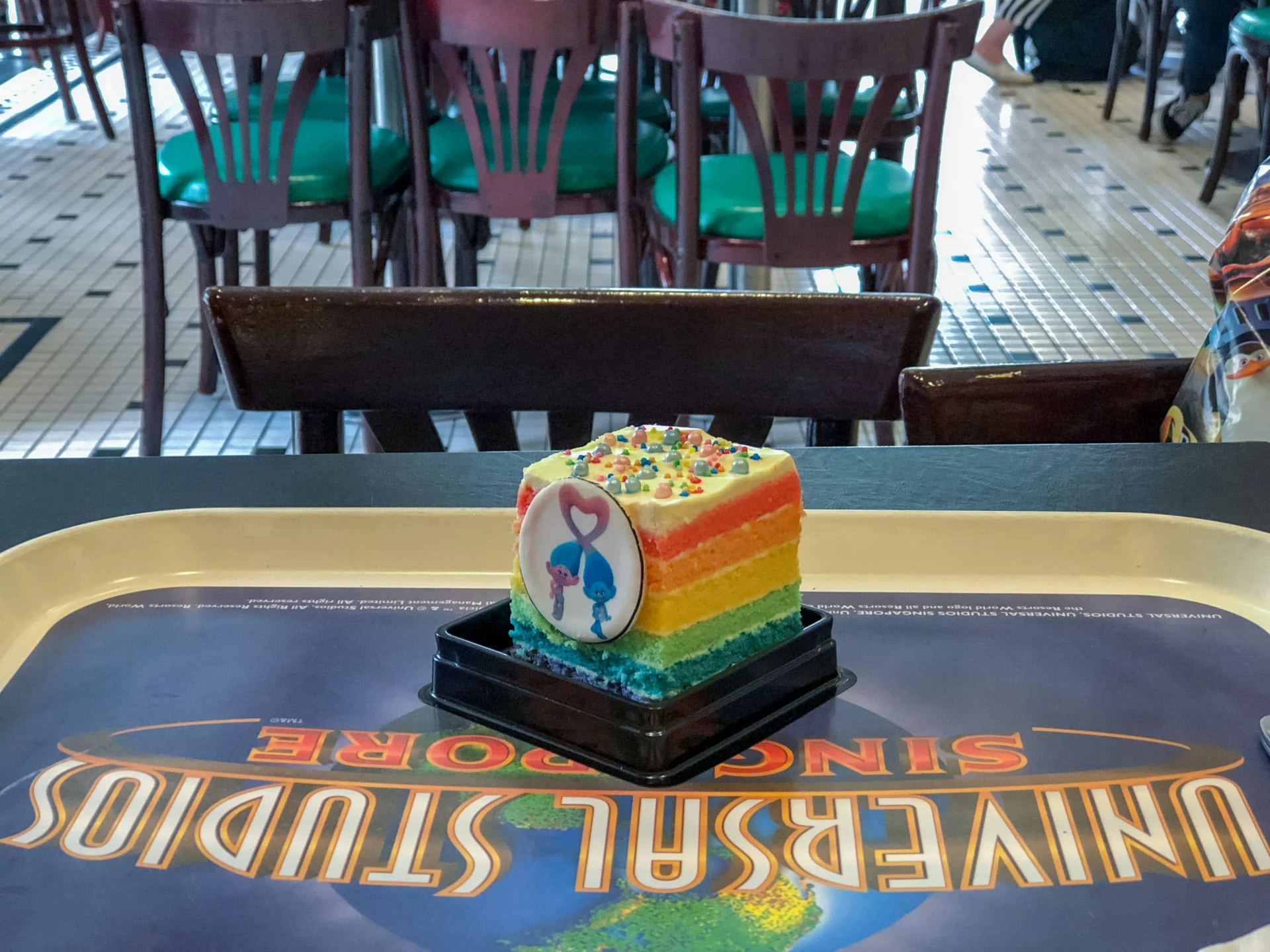 Rainbow cake at Universal Studios Singapore