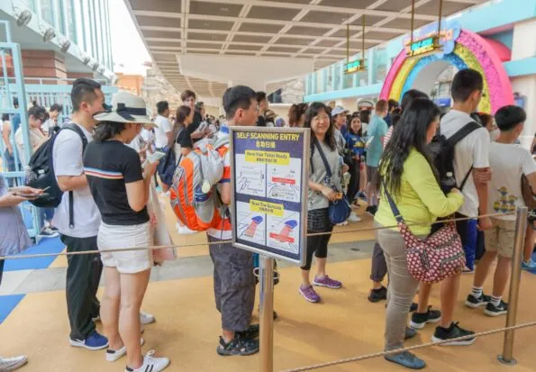 Entrance line for Universal Studios Singapore ticket holders