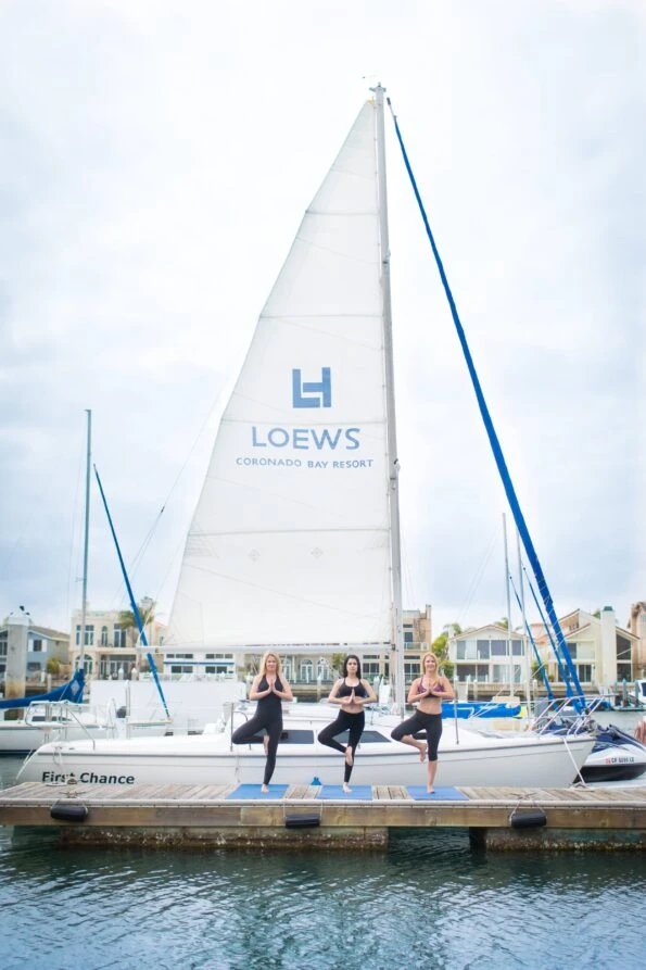 Do yoga on the beach or at the marina at Loews Coronado Bay Resort