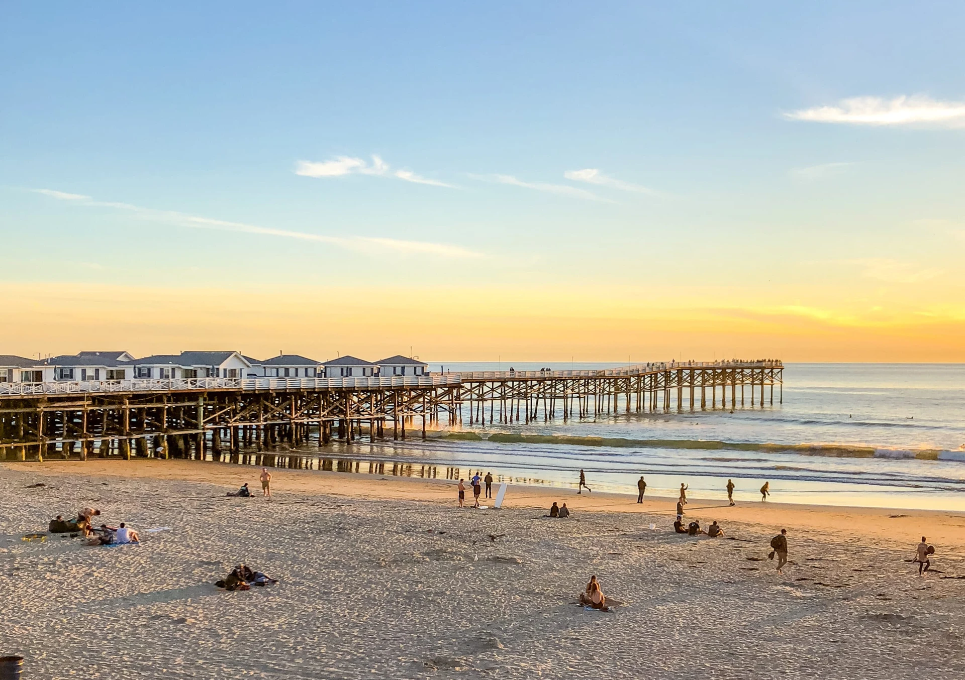 Crystal Pier cottages over the water in Pacific Beach, San Diego
