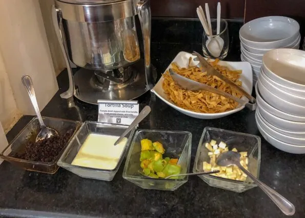 Tortilla soup at the American Airlines Admirals Club at Mexico City airport