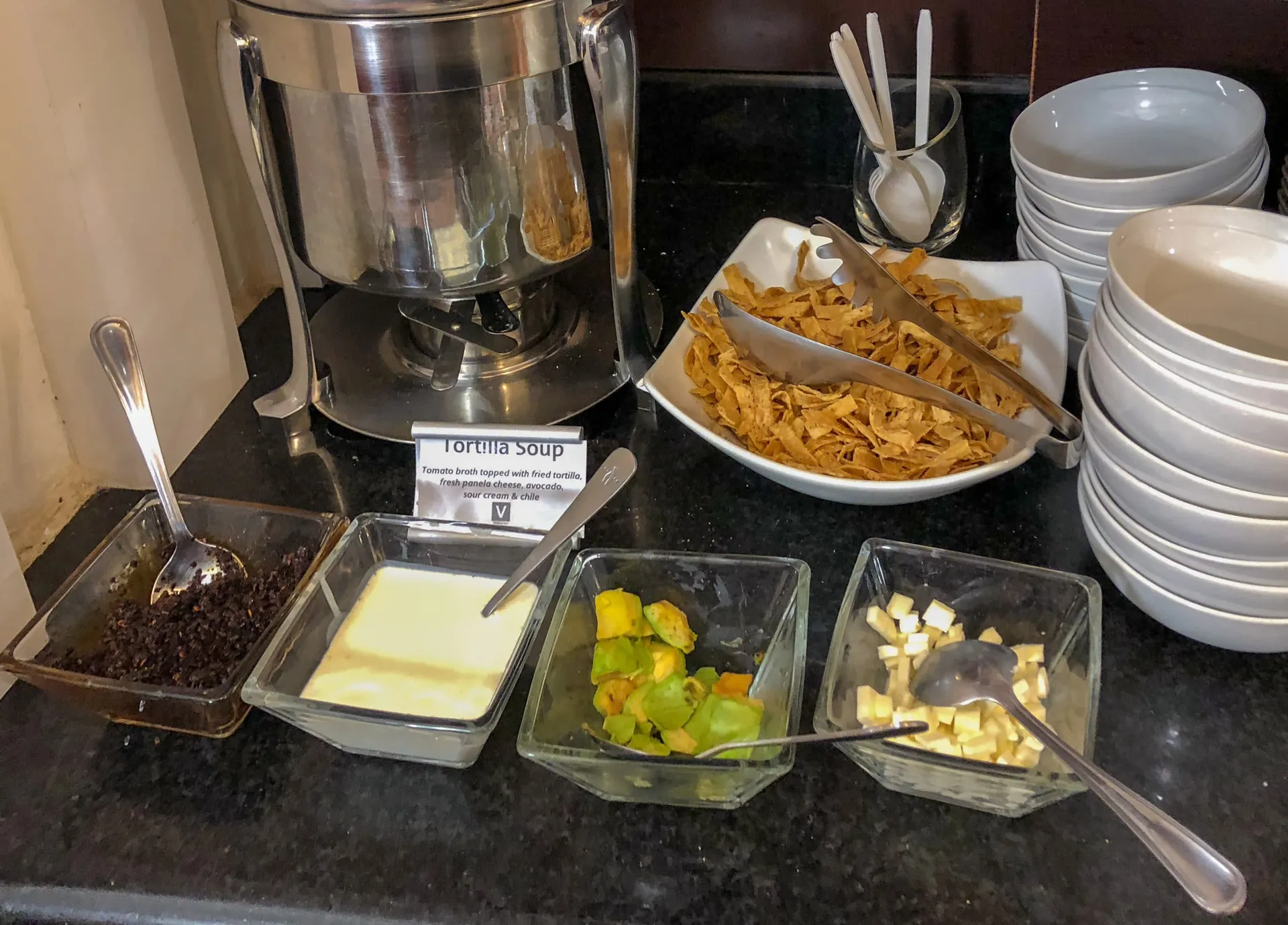 Tortilla soup at the American Airlines Admirals Club at Mexico City airport