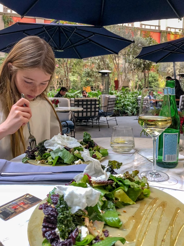 Kale salad at Fifty Mils inside Four Seasons Mexico City