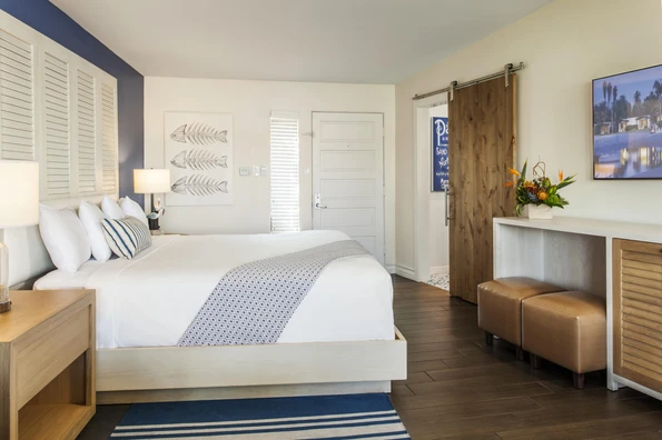 A suite bedroom at Paradise Point San Diego resort on Mission Bay