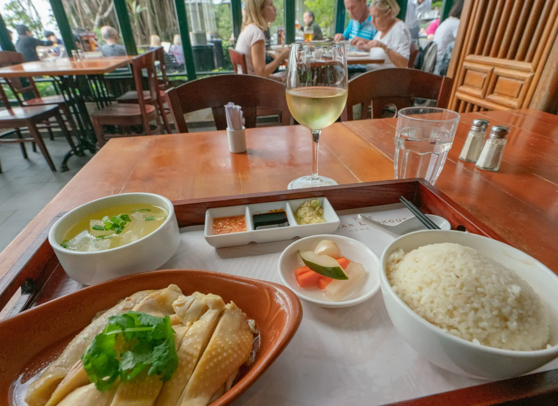 Hainanese Chicken at The Peak Lookout restaurant in Hong Kong