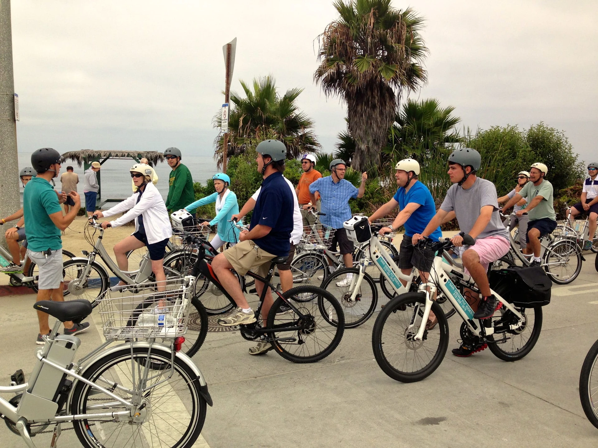 A group heads out on an electric bike tour in San Diego.