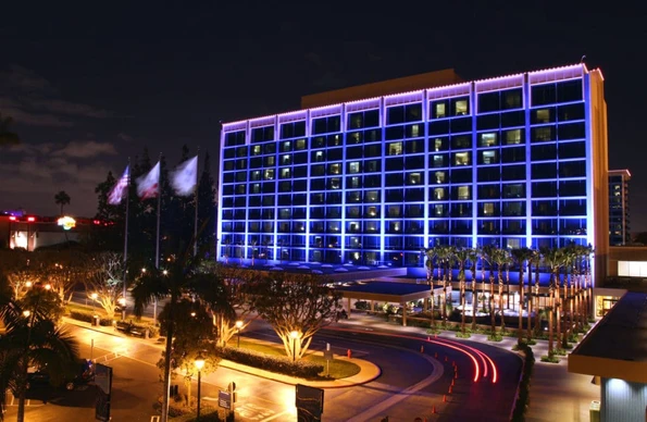 Exterior of the Disneyland Hotel in Anaheim, California