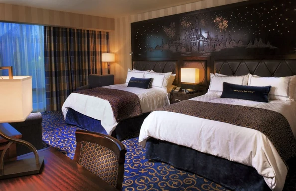 A hotel room at Disneyland Hotel in Anaheim, California