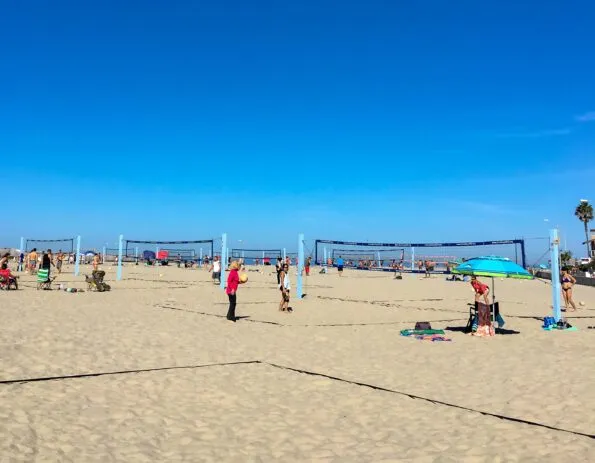 Volleyball courts at South Mission Beach in San Diego