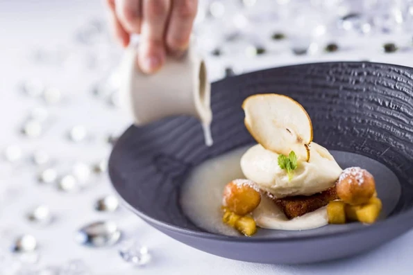 Honey Pear Soup at Napa Rose inside Disney's Grand Californian Hotel and Spa