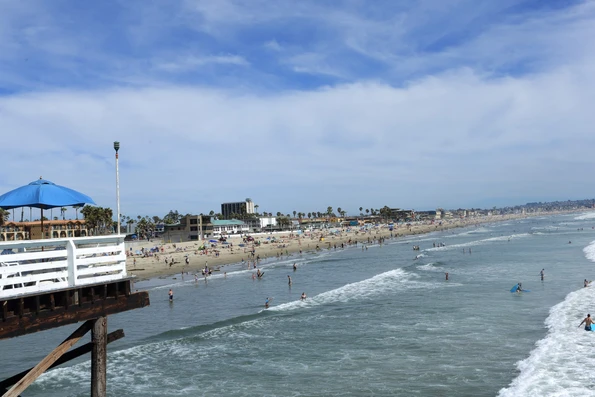 A view of Pacific Beach down to Mission Beach from Crystal Pier