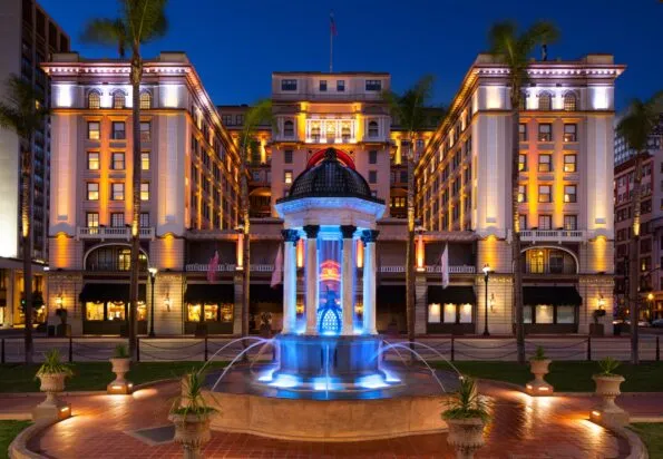 The exterior at night of THE US GRANT, a Luxury Collection Hotel which is one of the haunted hotels in San Diego.