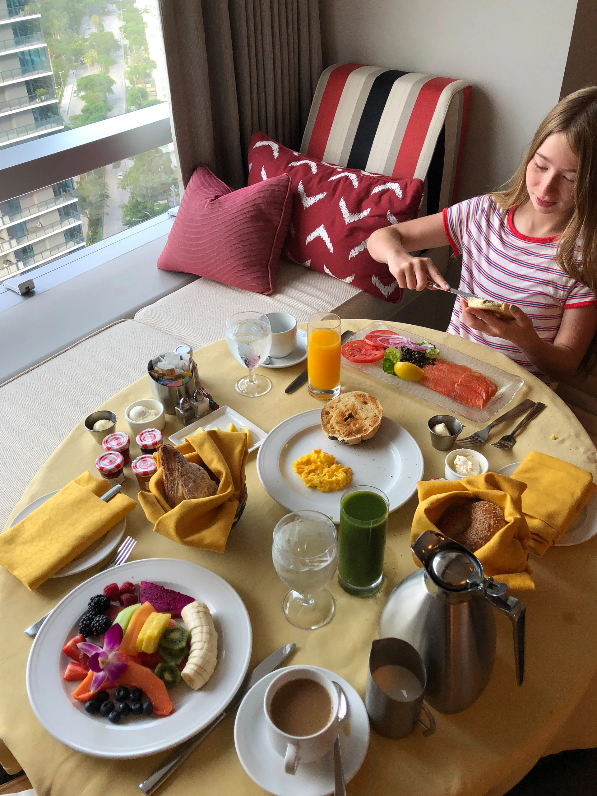 Four Seasons Miami room service breakfast