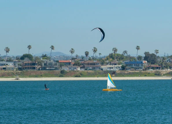 Kiteboarding on Mission Bay San Diego