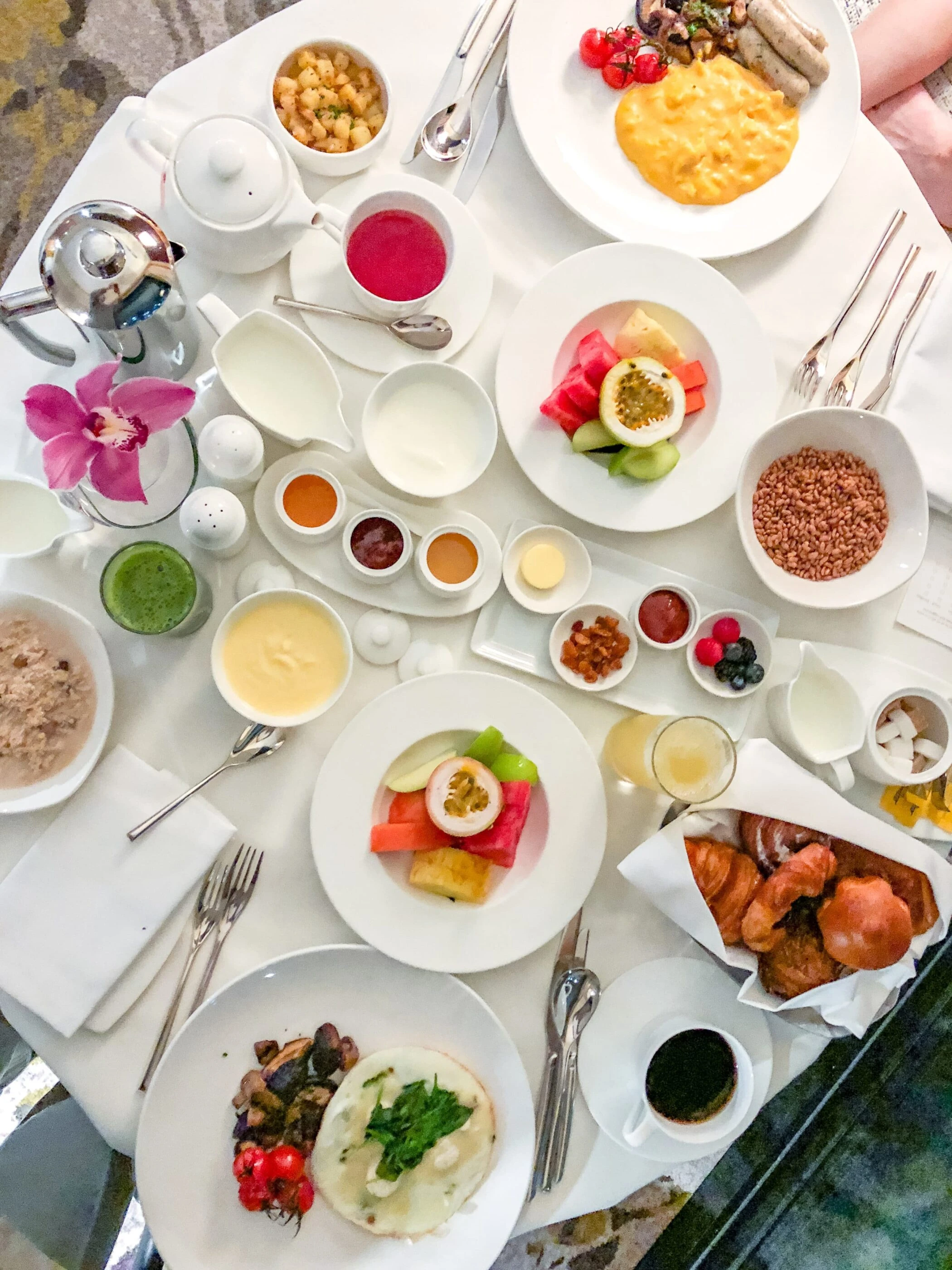 Room service breakfast at Mandarin Oriental, Singapore