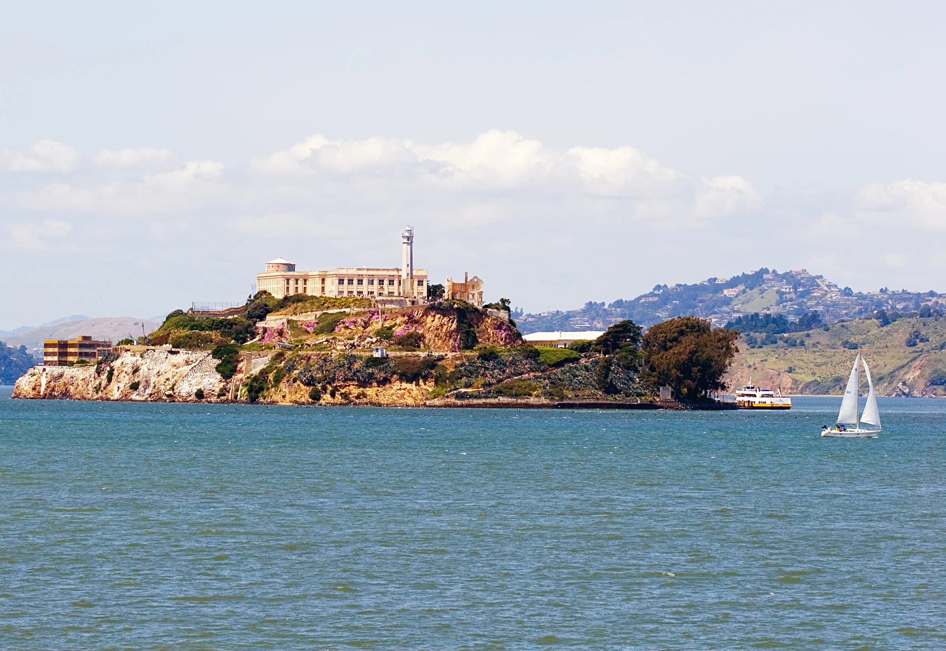 View of Alcatraz Island over the San Francisco Bay