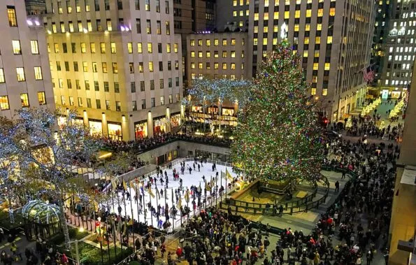 Ice skating at Rockefeller Center in New York City