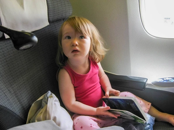 My daughter in Japan Airlines business class
