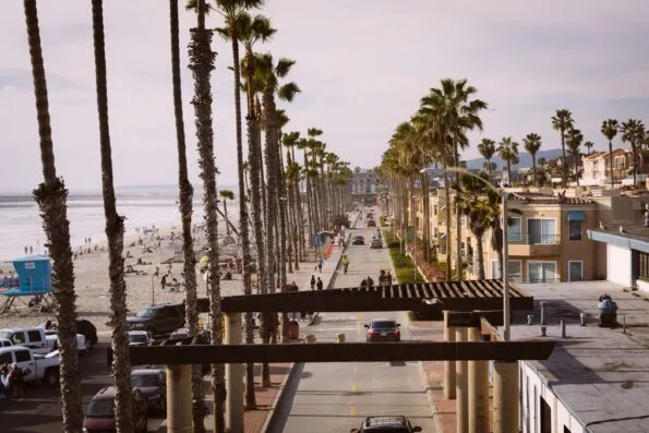 View down the Oceanside Strand that runs along the beach