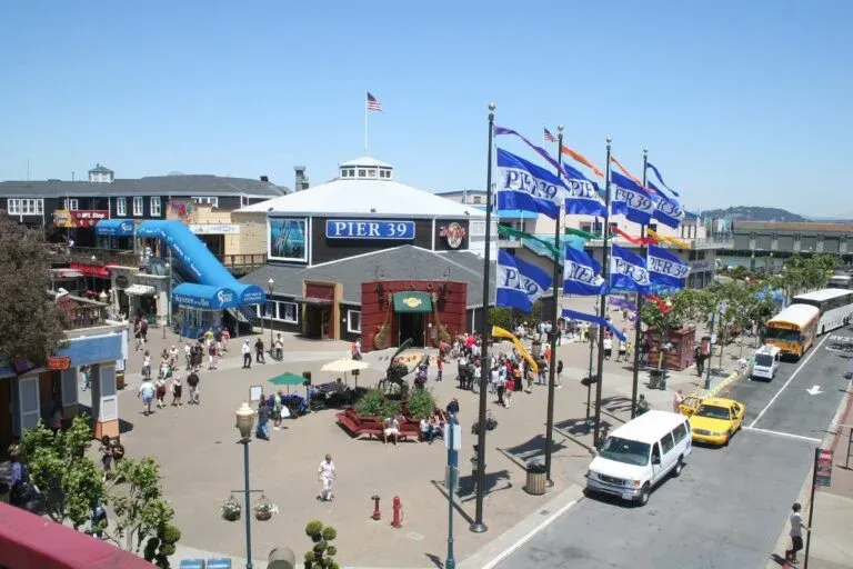 The entrance to Pier 39 and Aquarium of the Bay in San Francisco
