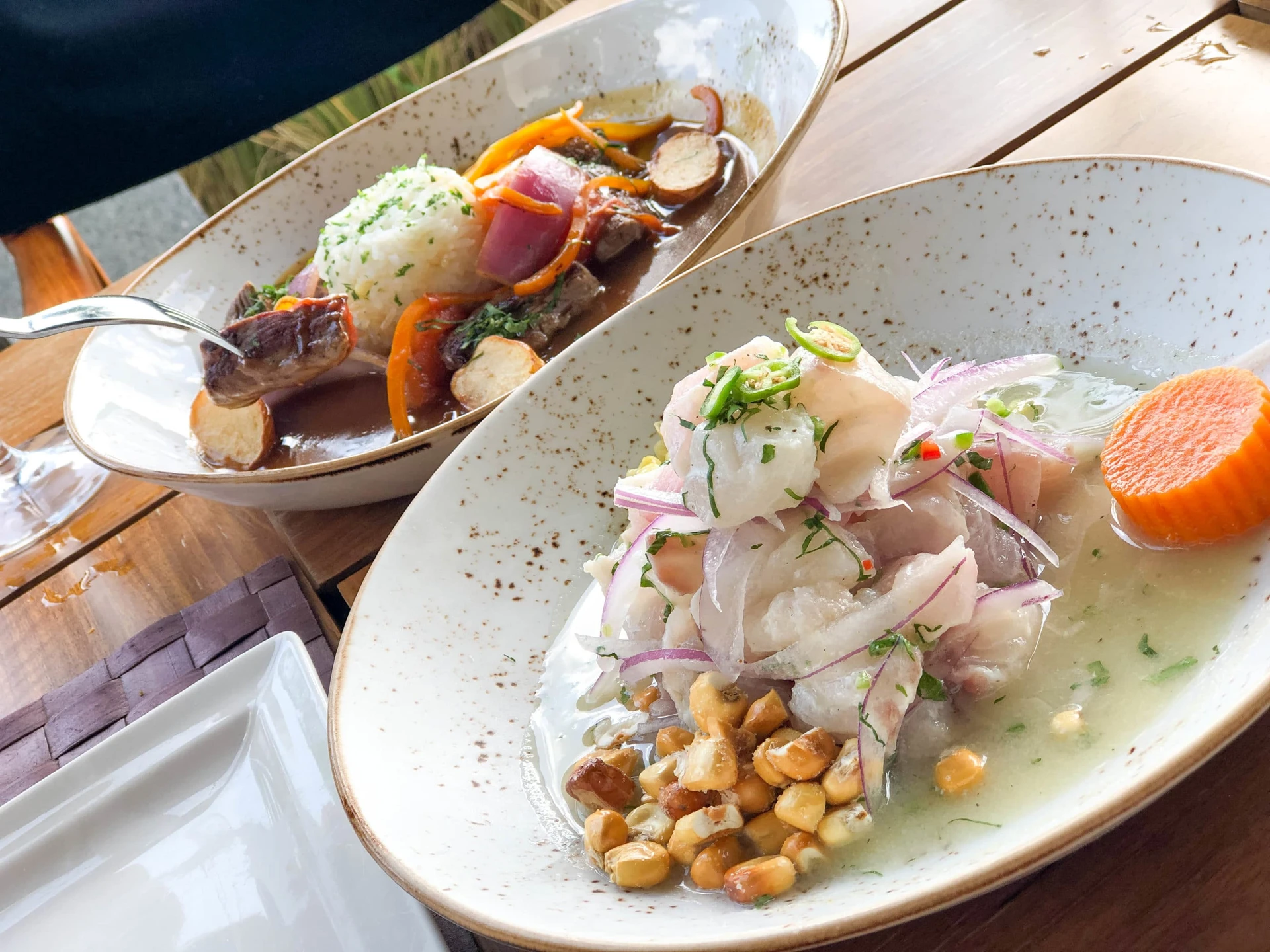 Fish and octopus ceviche at Ni Peruvian restaurant