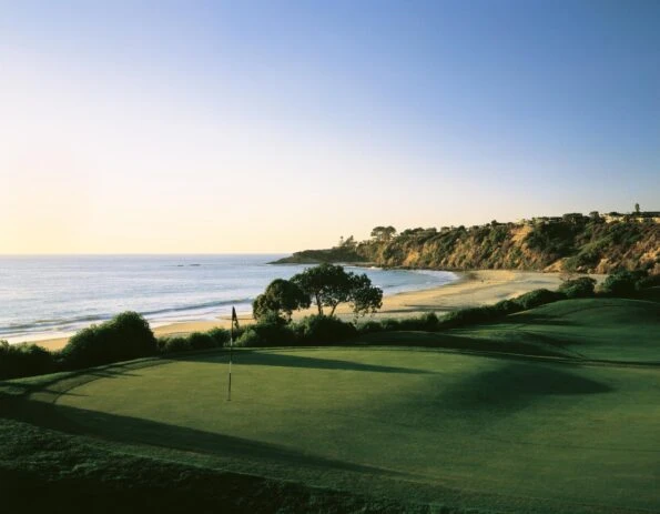 Golf course with view to the ocean.