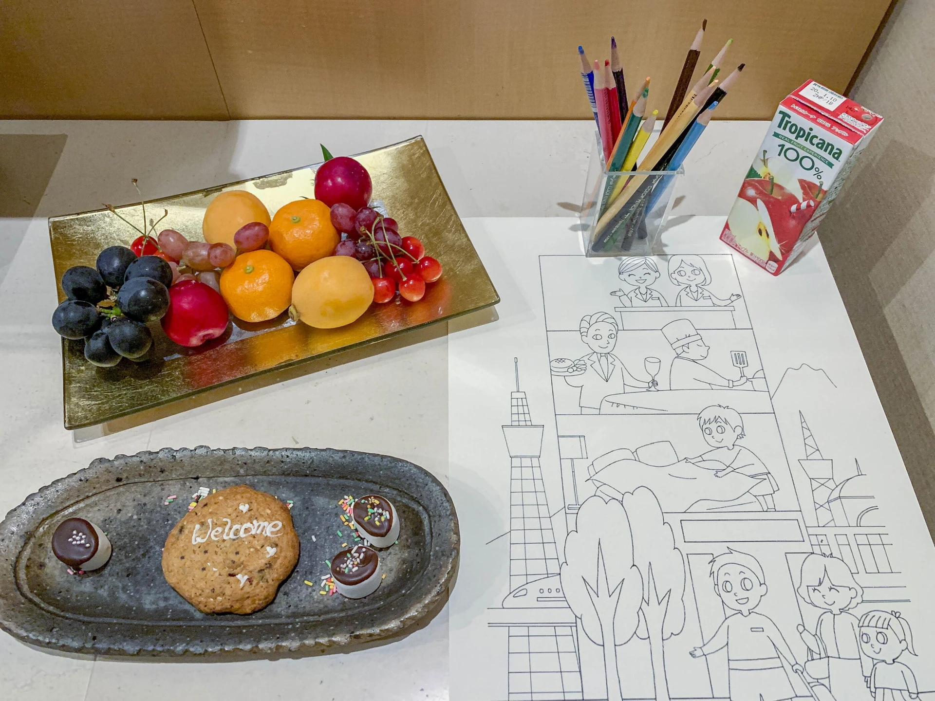 A kids' welcome amenity in our guest room.