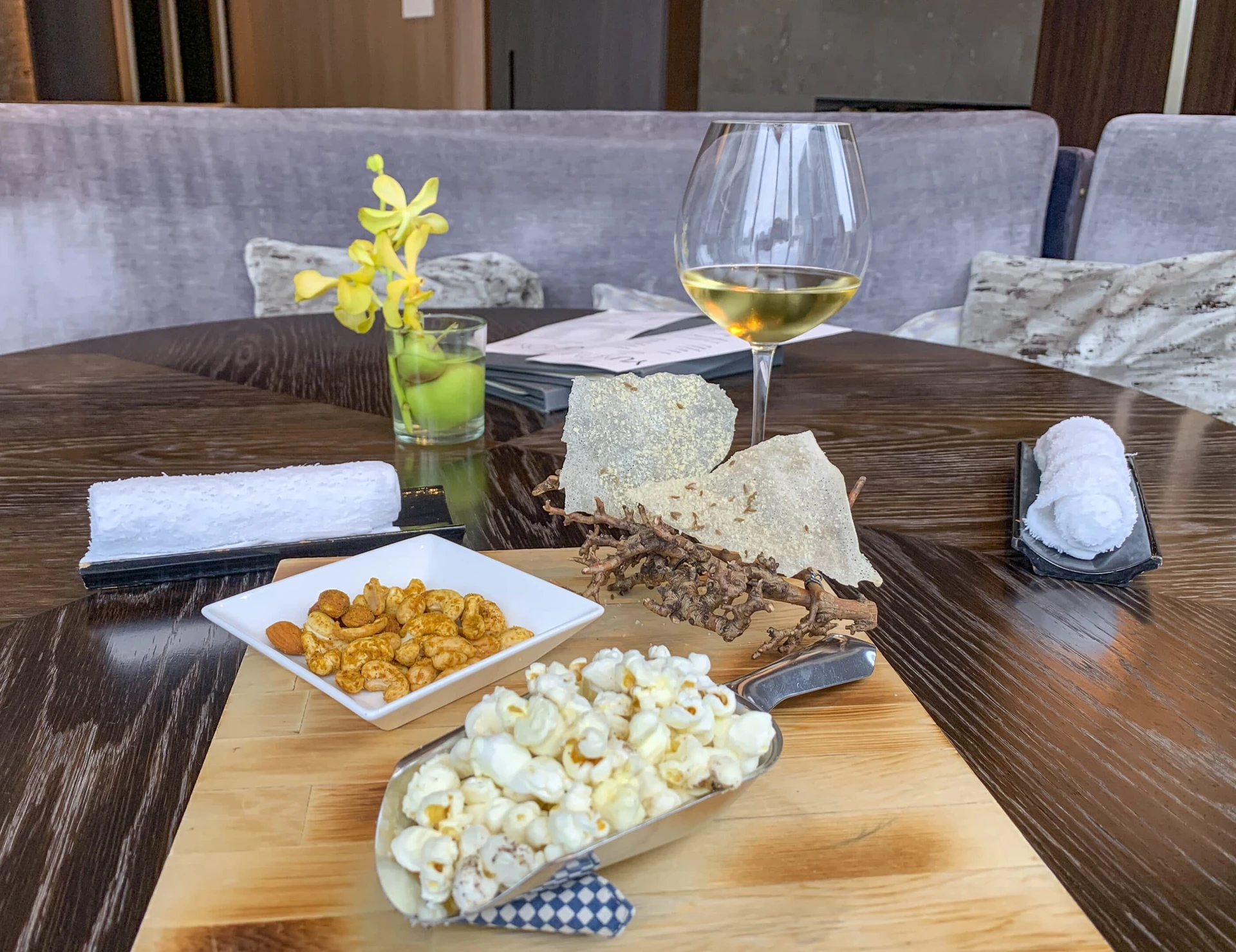 Wine and bar snacks at Motif Bar.