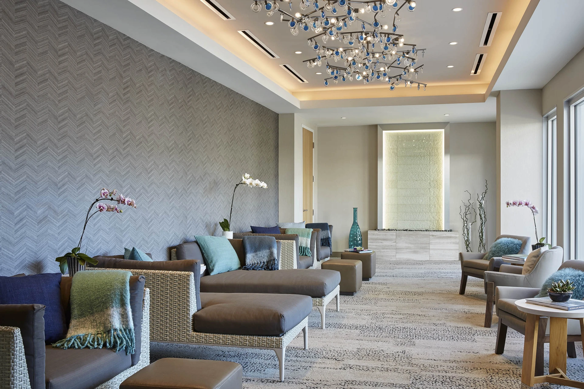 The Spa at Coronado Island's quiet lounging room where you wait for your treatment and unwind after a treatment.