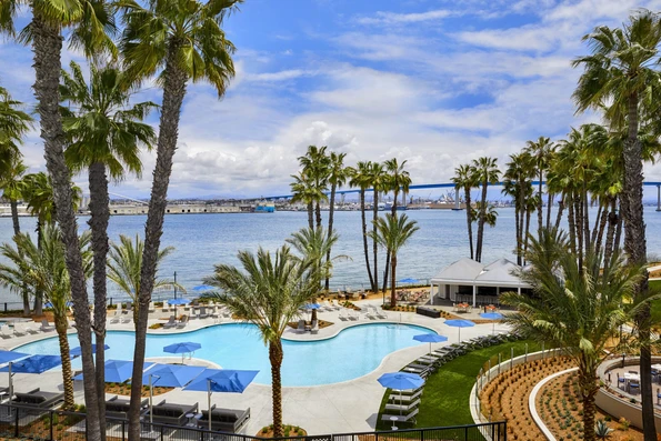 Outdoor pool overlooking San Diego Bay at Coronado Island Marriott