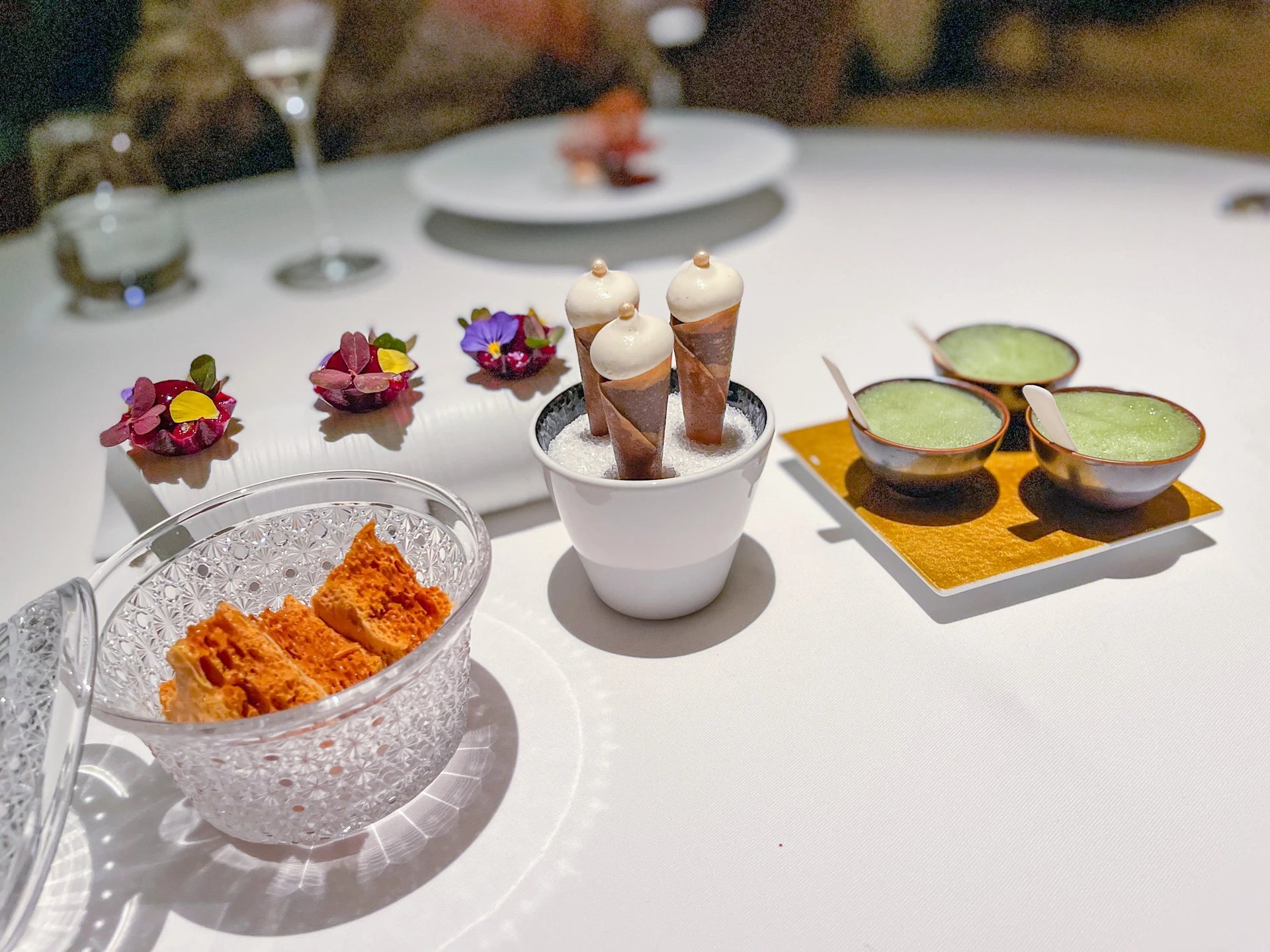 Multiple desserts at Addison