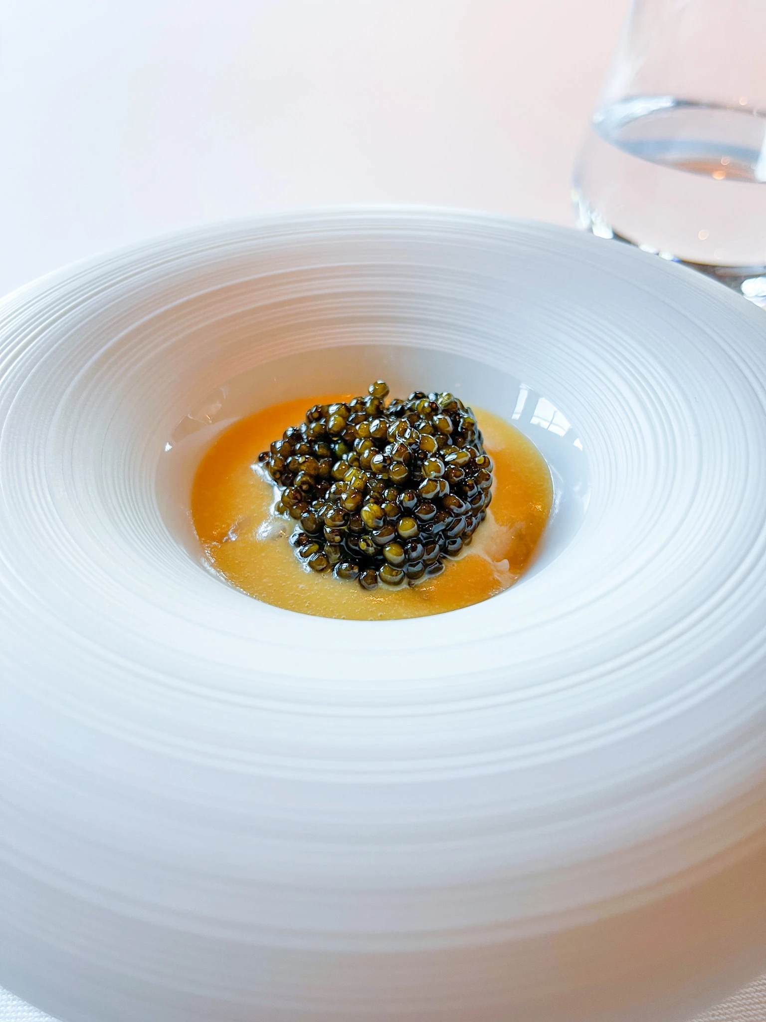 Caviar on in a white bowl