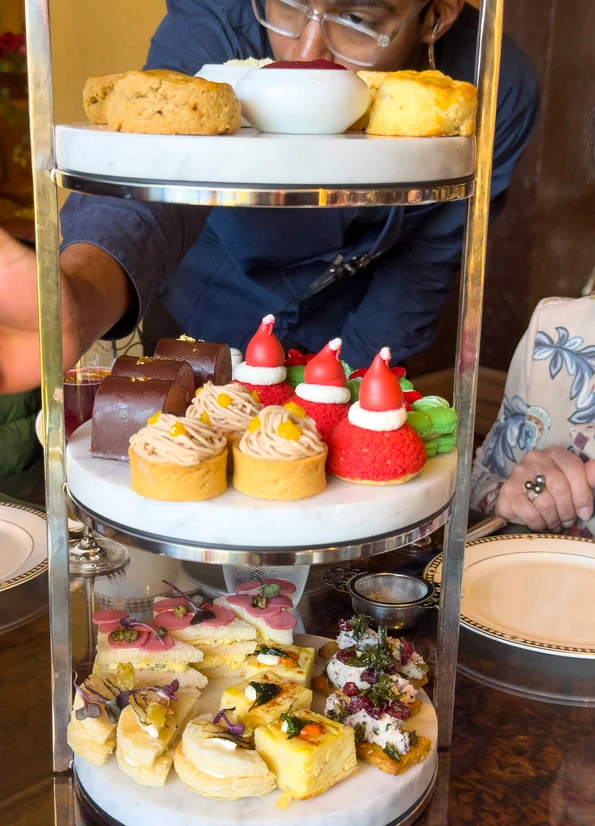 Holiday Tea spread at Fairmont Grand Del Mar.