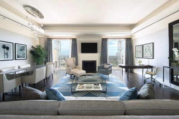 Ambassador Suite living room at Beverly Wilshire.