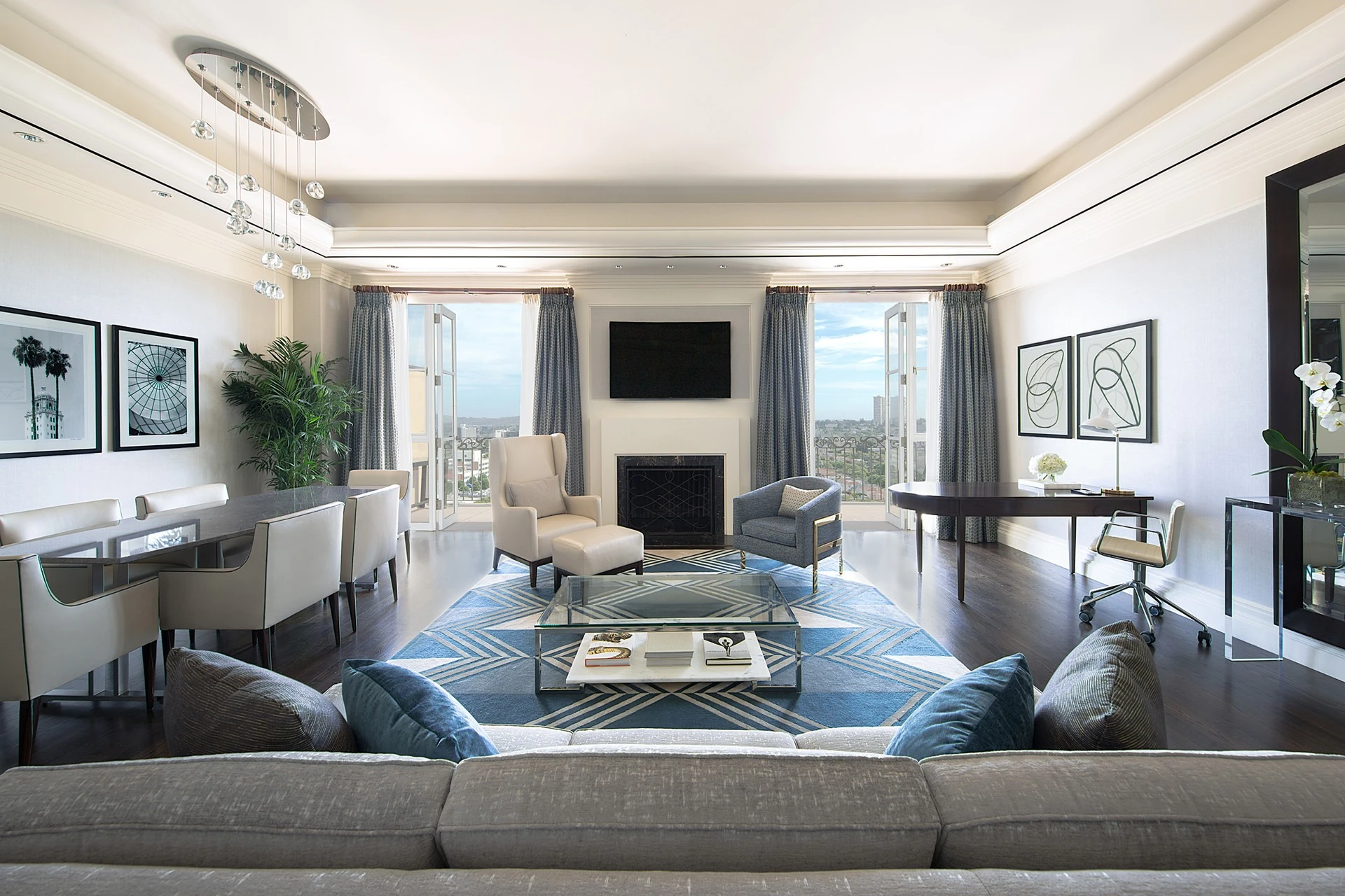 Ambassador Suite living room at Beverly Wilshire.