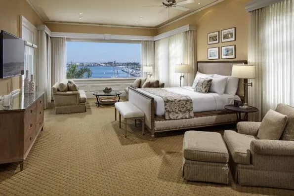 The Penthouse bedroom at Glorietta Bay Inn