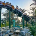 People ride Coastersaurus at LEGOLAND California