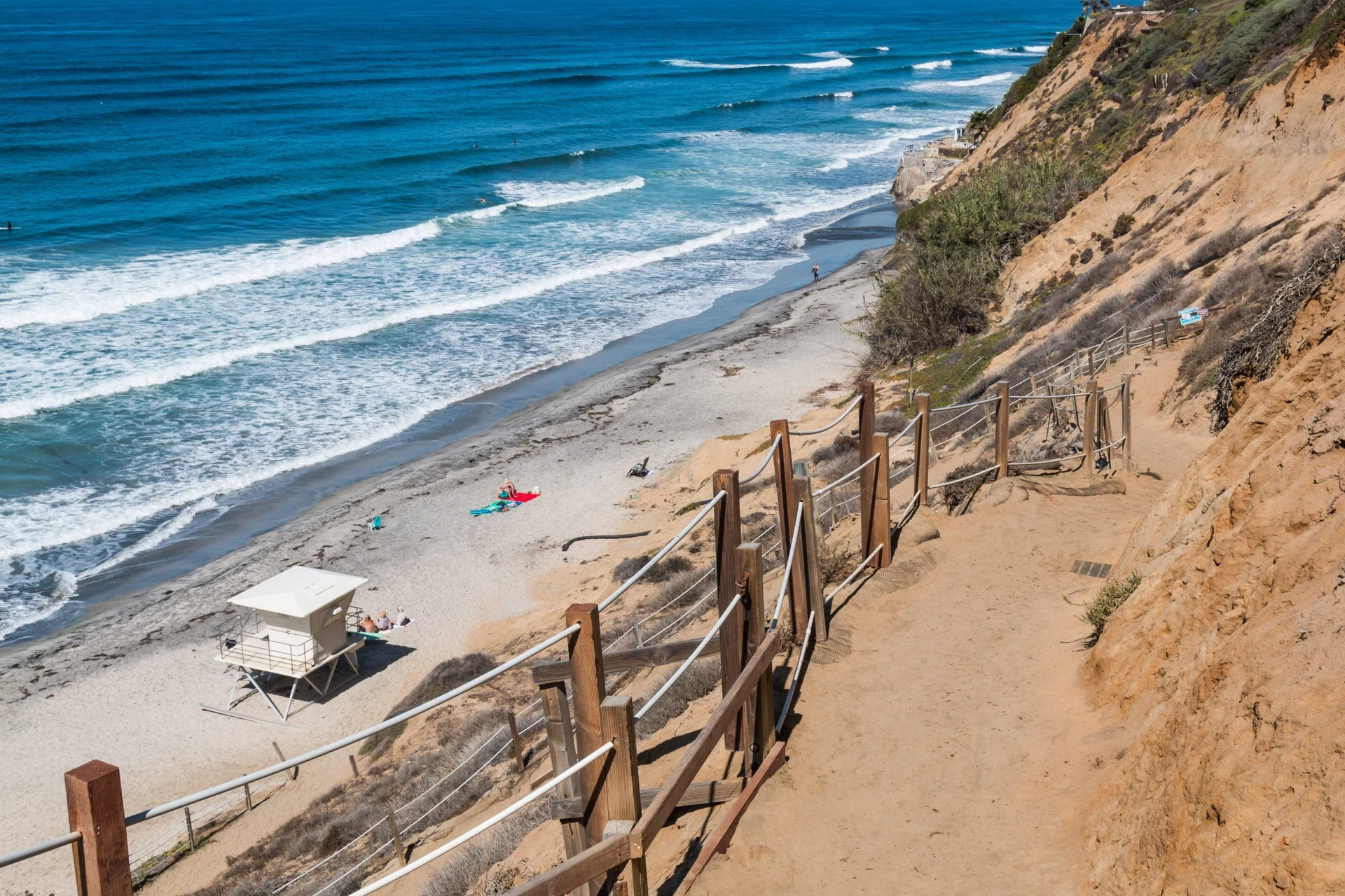 Stairway and path to Beacon's Beach in Encinitas