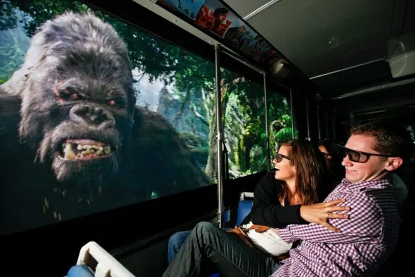 Two guests on the Studio Tour look at King Kong.