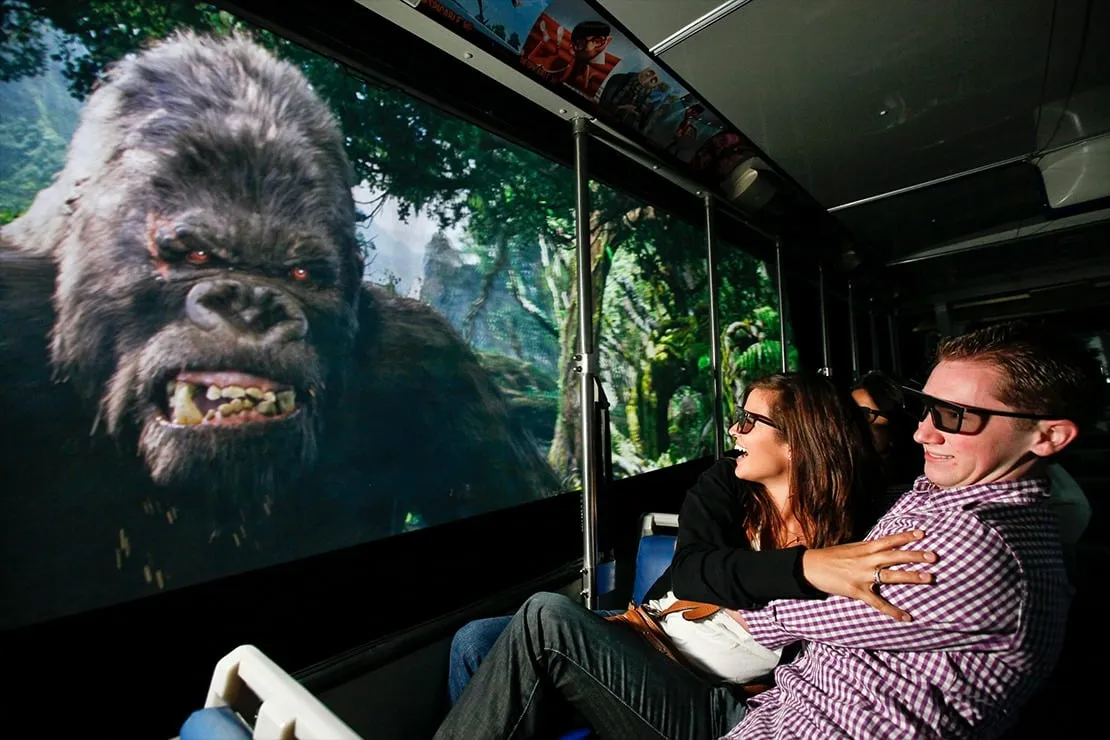 Two guests on the Studio Tour look at King Kong.