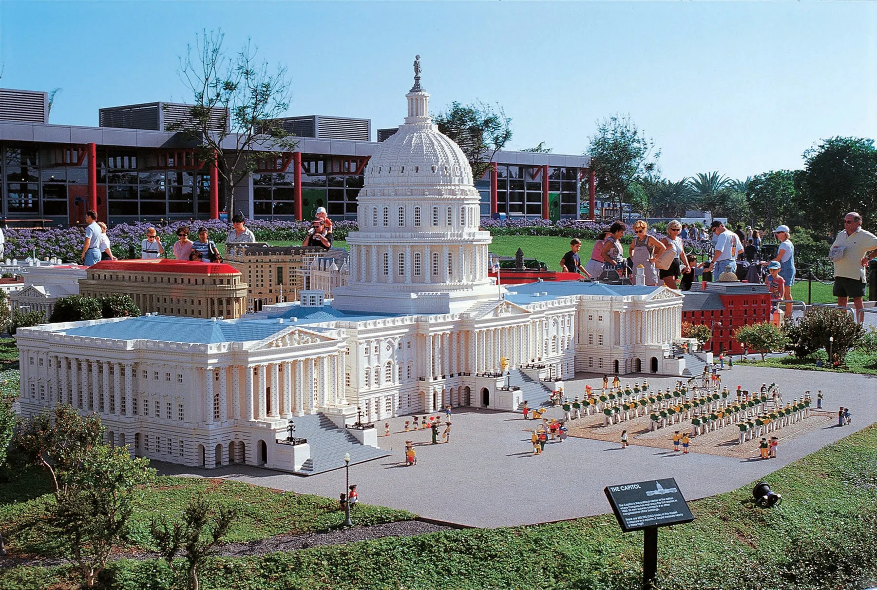 LEGOLAND guests gather around a LEGO replica of the White House.
