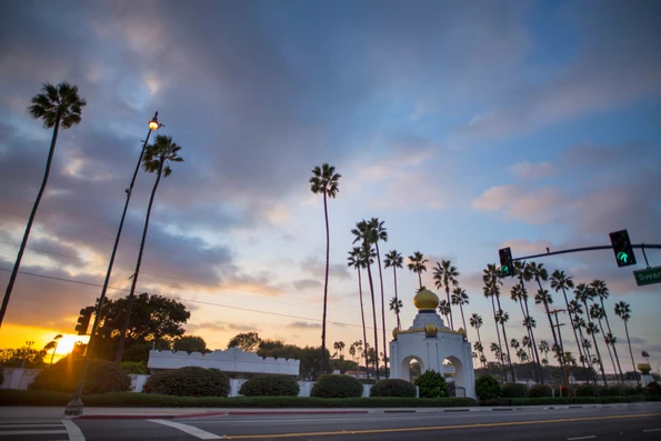 The Self-Realization Fellowship temple viewed from Highway 101 in Encinitas.