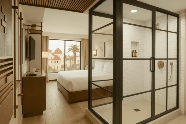 Premium king interior with view of Hotel del Coronado.