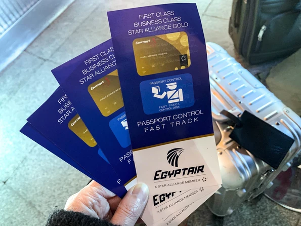 Fast Track Passport Control tickets given to business class passengers on EgyptAir.