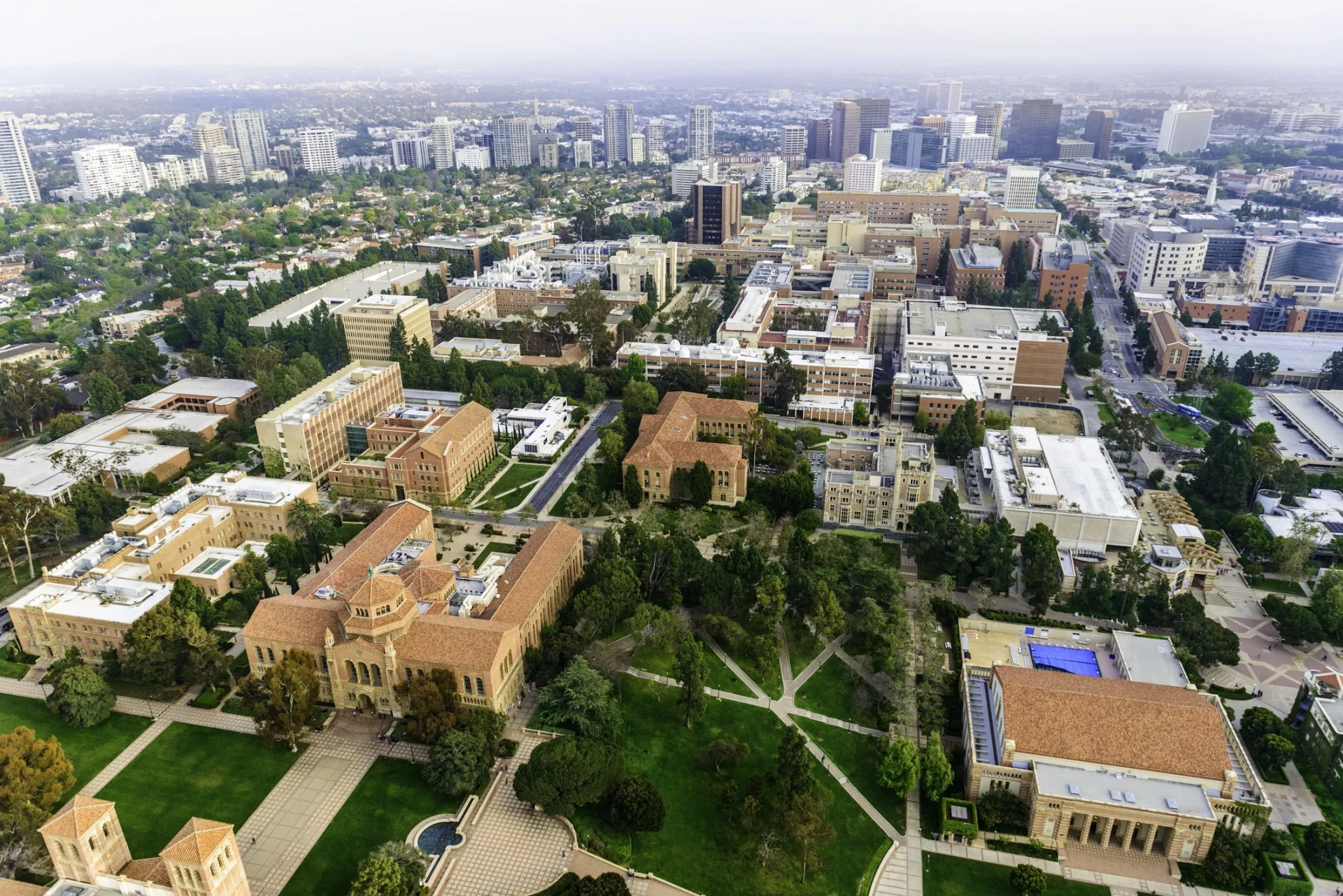 An aerial view of the UCLA campus