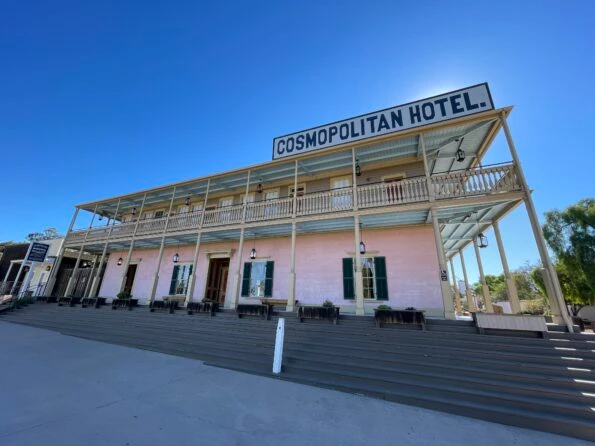 The Cosmopolitan Hotel in Old Town San Diego exterior on a sunny day.
